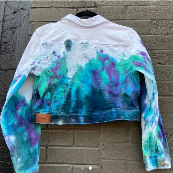 Custom Hand Tie Dyed Jean Jacket - Picture 2 of 2